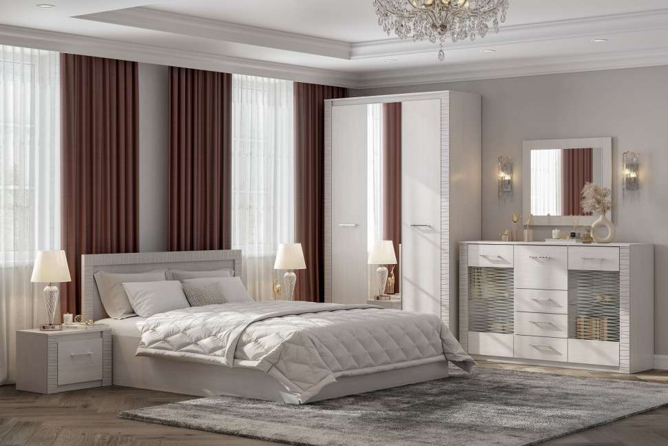 Кровать 160х200 Гамма (SV-Мебель) Ясень Анкор светлый