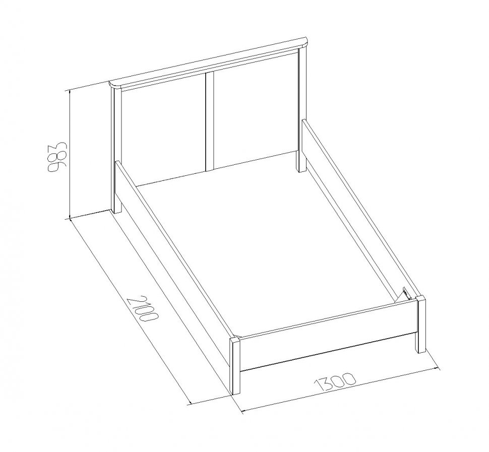 Кровать 120х200  Sherlock 44 Орех (Глазов) с основанием из дерева