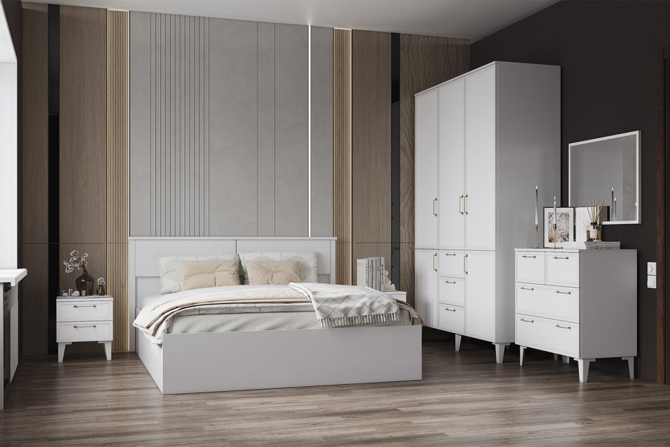 Кровать с настилом ДСП Толедо ТКР-1 160х200, Белый