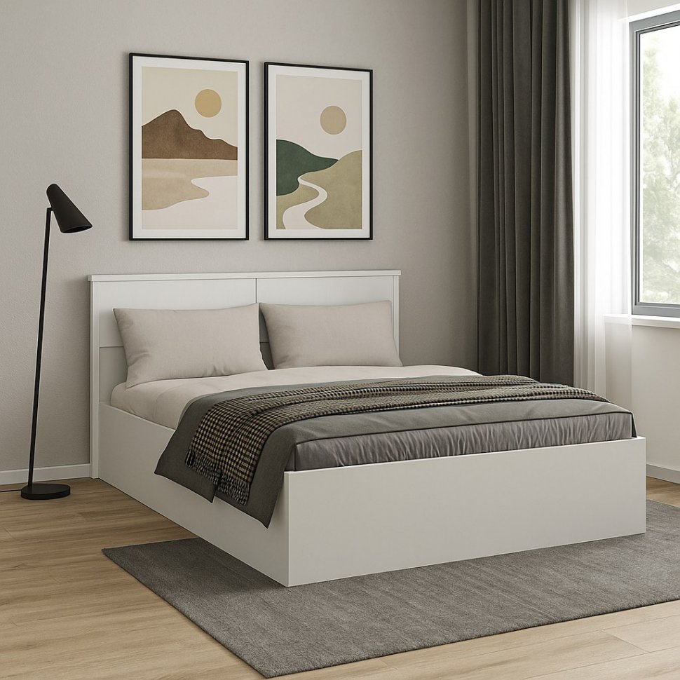 Кровать с настилом ДСП Толедо ТКР-1 160х200, Белый