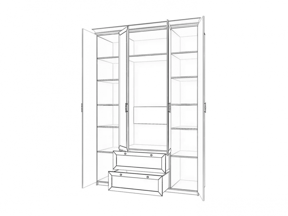 Бэль Шкаф четырехдверный / Слоновая кость