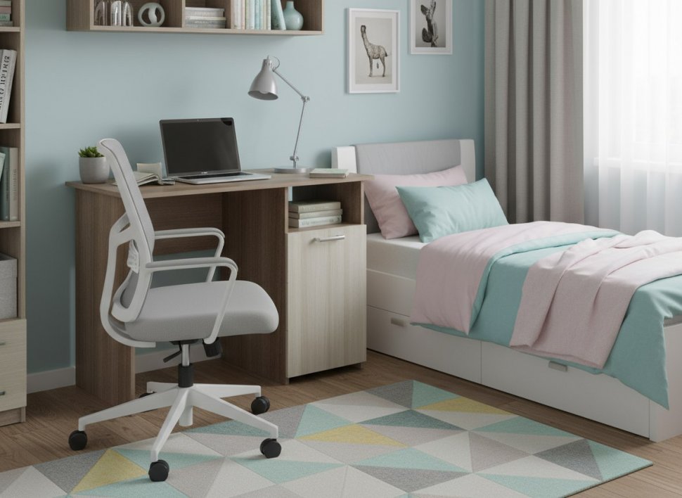 Интел-4 стол компьютерный Ясень Шимо темный / Светлый