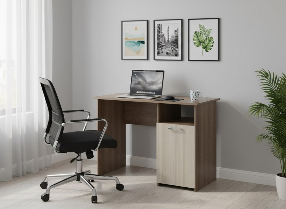 Интел-4 стол компьютерный Ясень Шимо темный / Светлый