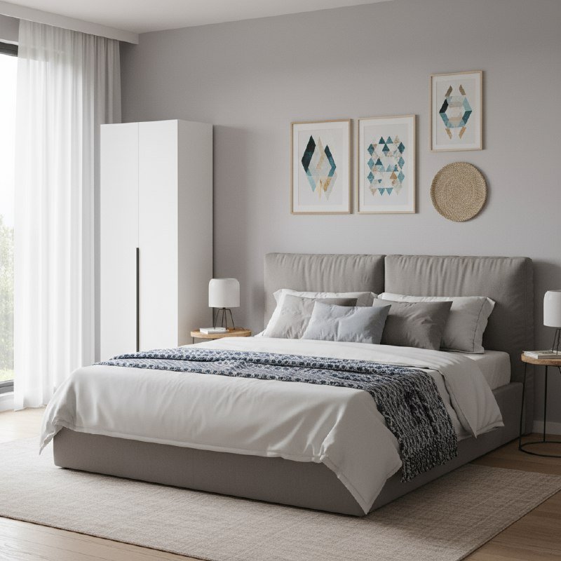 Шкаф распашной с наполнением (5 полок + 2 ящика) ШК 5 (800), Белый