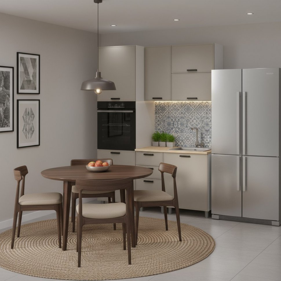 Кухня Аленушка 1,6м ПД 2 Магнолия Керамика,скоба черный,сонома