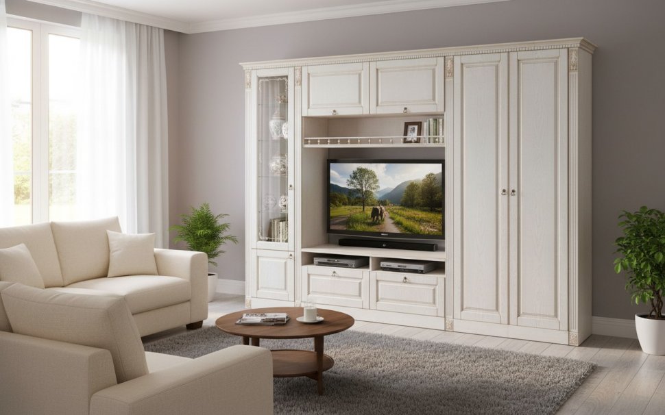 Гостиная Вероника-3 бодега светлый/ясень патина