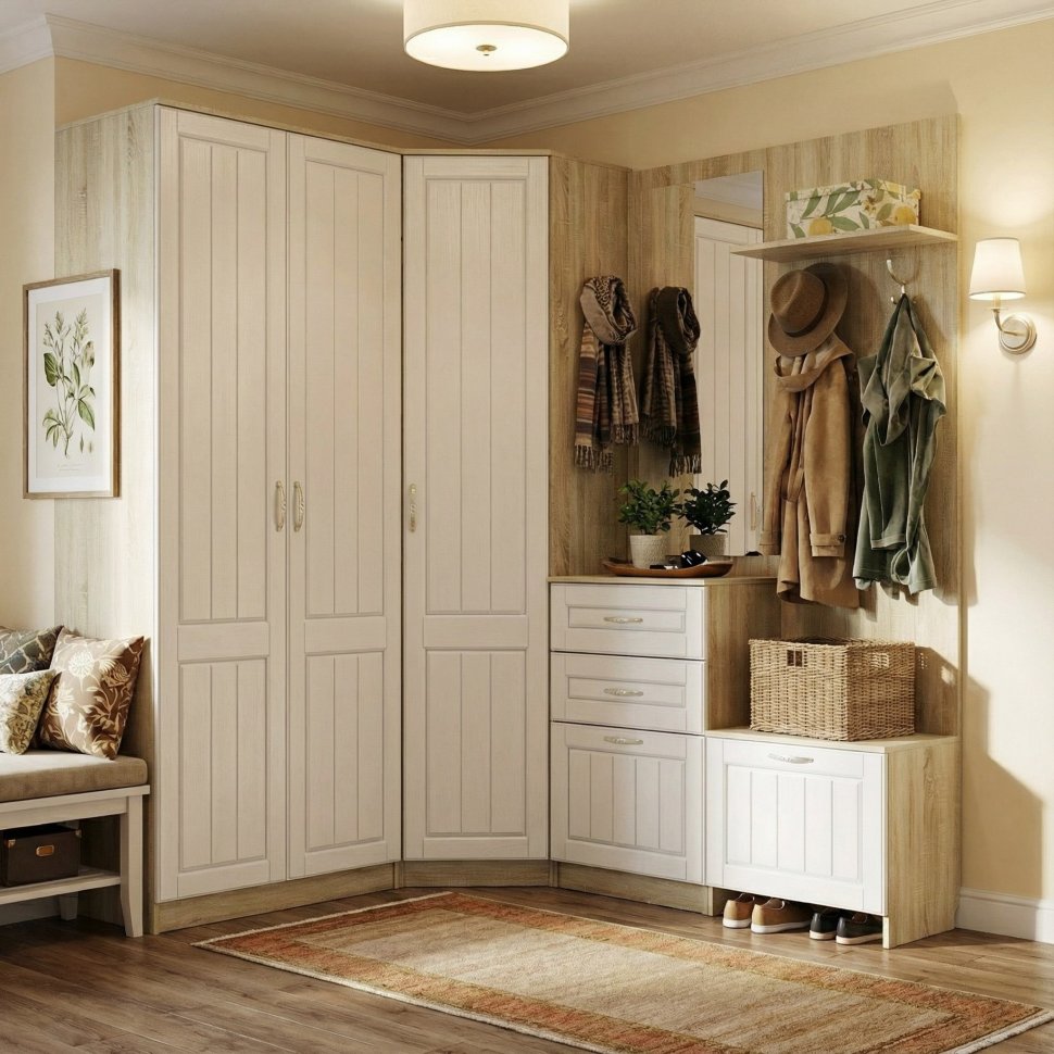 Прихожая Оливия-5 Дуб Сонома/белое дерево