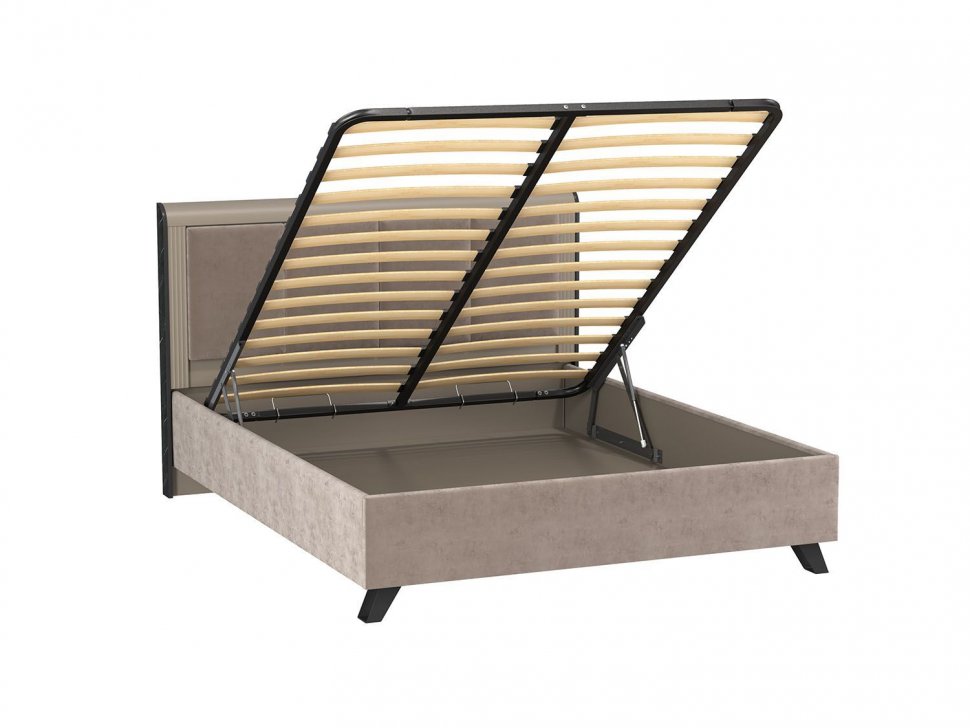 Фиделия кровать двойная 76.14 с под. мех. серый камень / мрамор черный