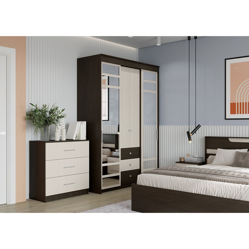 Спальня Юнона Комплект (Венге / Дуб Молочный)