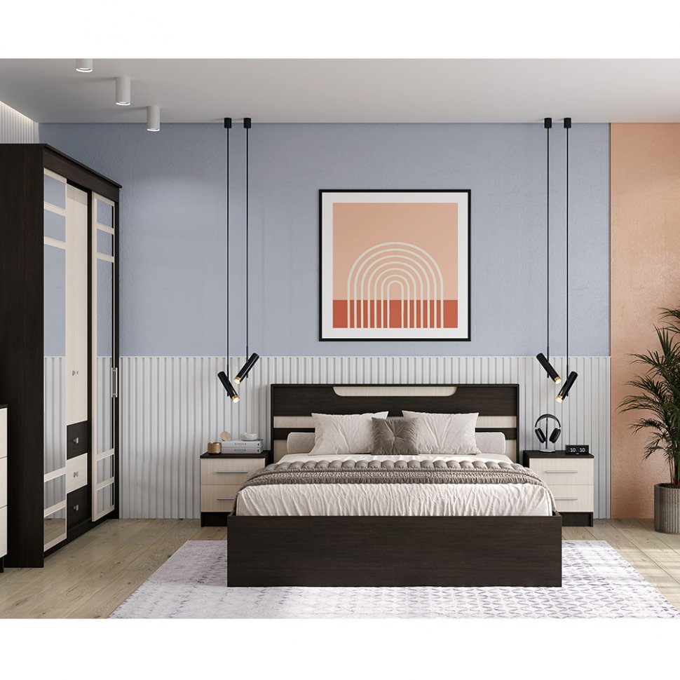 Спальня Юнона Комплект (Венге / Дуб Молочный)