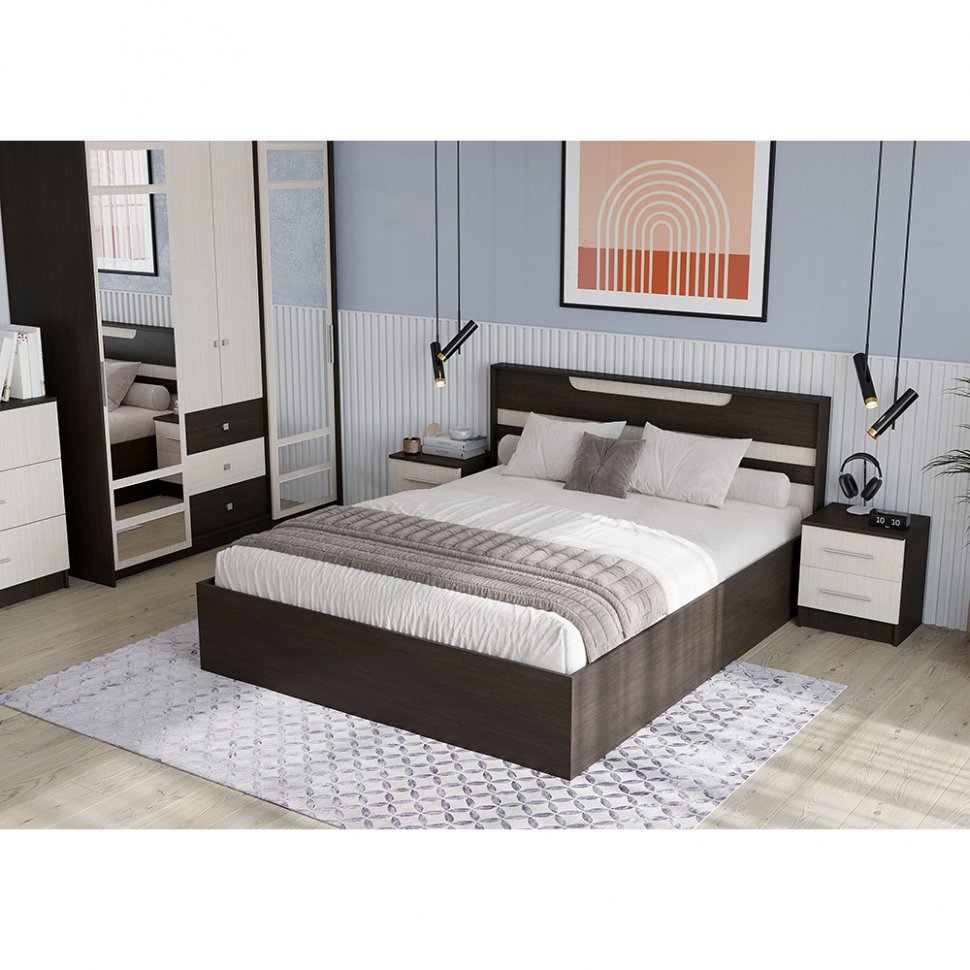 Спальня Юнона Комплект (Венге / Дуб Молочный)