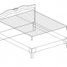 Кровать 140х200 Элен 2.2 МСТ (с мягкой спинкой)