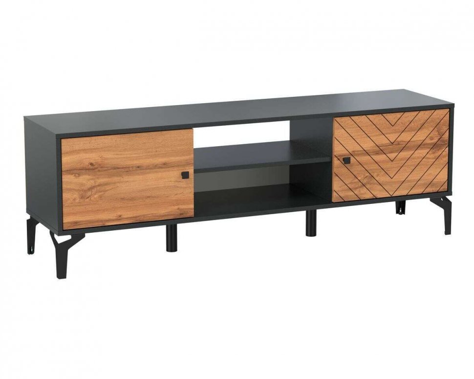 Тумба под ТВ 59.01 Лофт черный / дуб бунратти