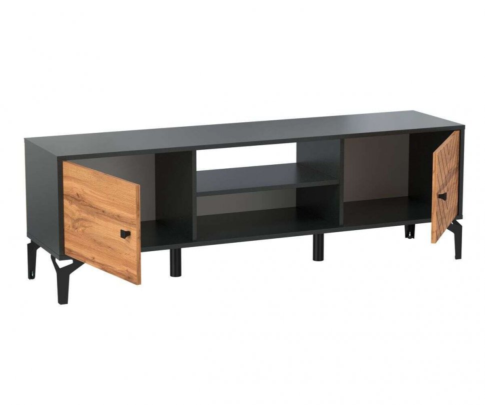 Тумба под ТВ 59.01 Лофт черный / дуб бунратти