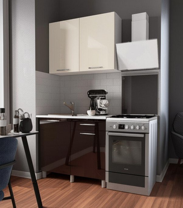 Кухня Танго 1 м, Ваниль, Горький шоколад