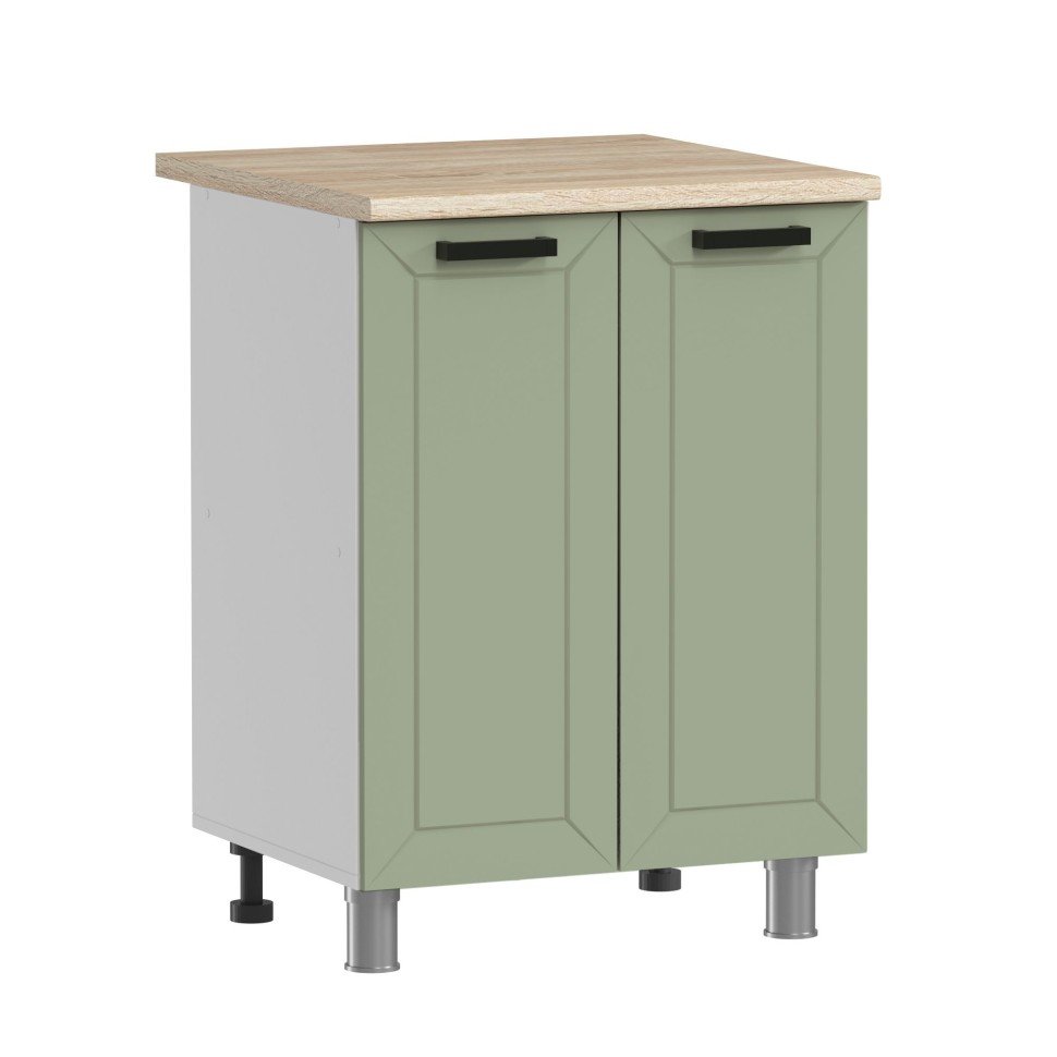 Кухня Аленушка 1,6м Лилия Фиcташка/Фисташка,скоба черный,черный