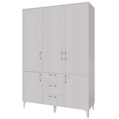 Шкаф трехстворчатый с ящиками Толедо ТШ-24, Белый