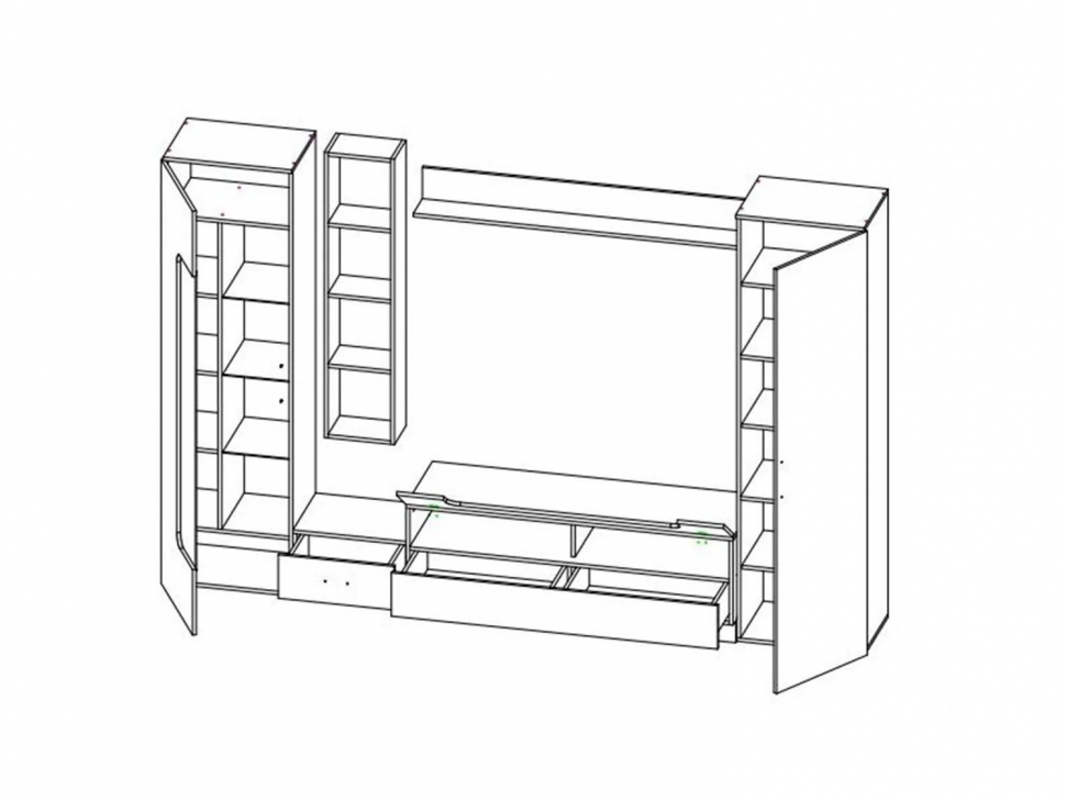 Loft - 20 стенка ТВА Белый Снег / Черный