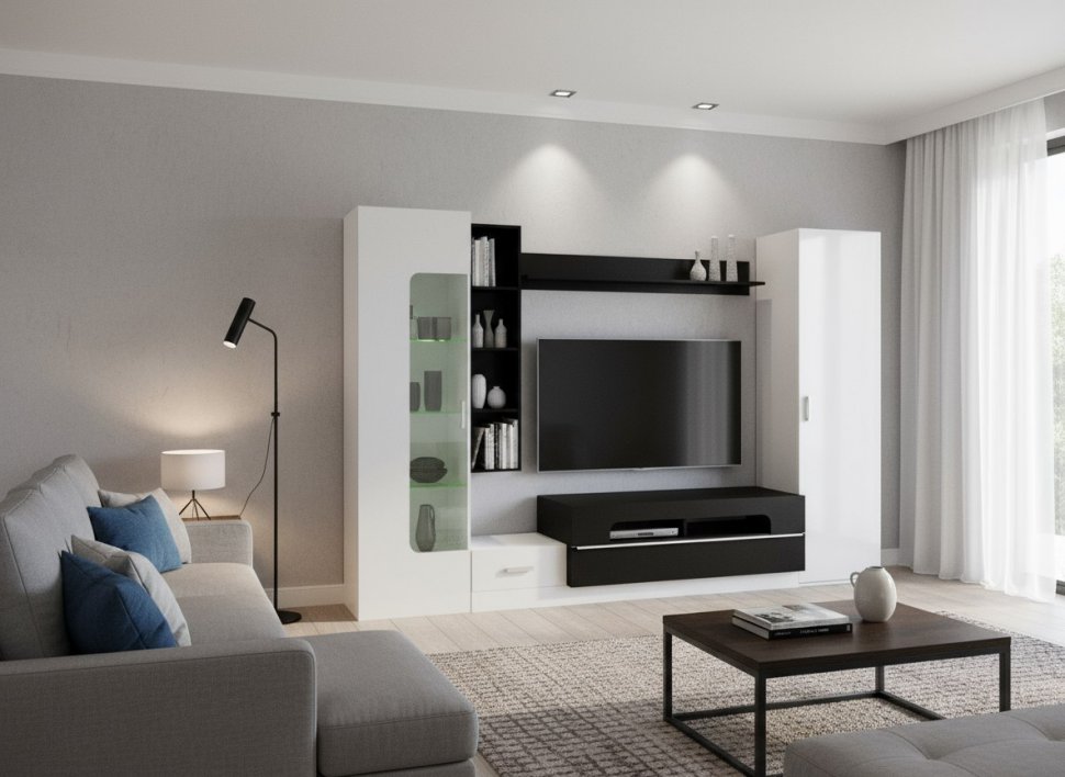 Loft - 20 стенка ТВА Белый Снег / Черный