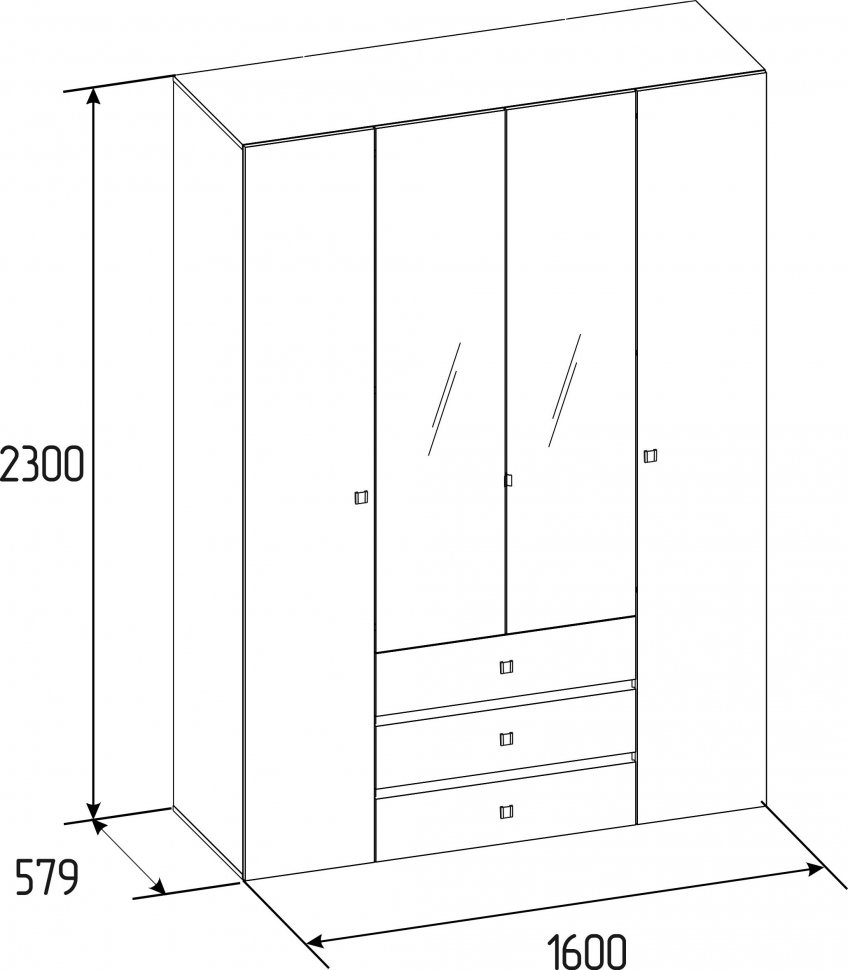 Шкаф для одежды и белья NEO 555 (Глазов) 