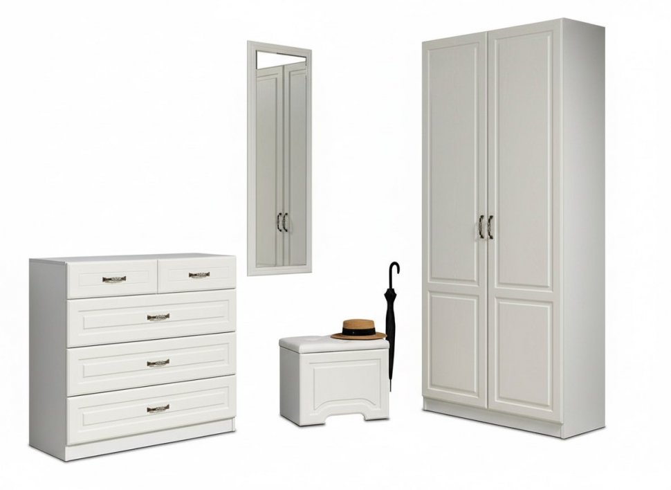 Прихожая Ливерпуль 3 Белый/Ясень ваниль