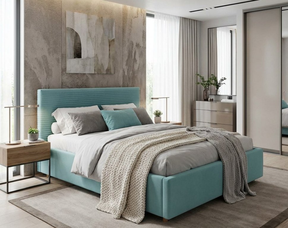 Кровать Event Loft 1800 с под. механизмом / бирюза №21