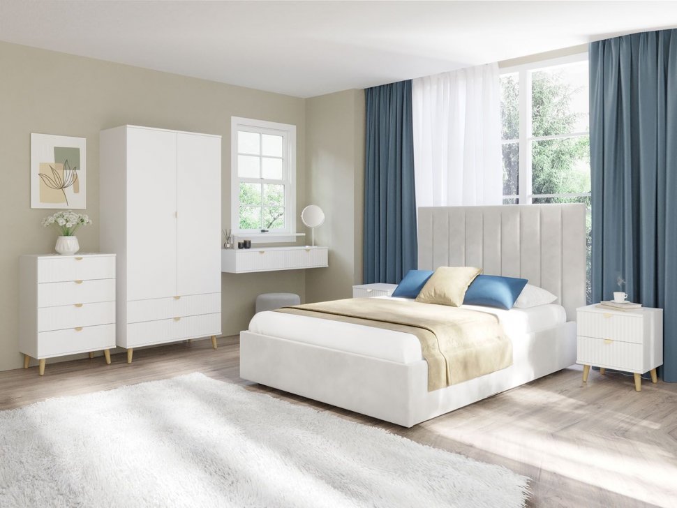 НМ 040.19 тумба прикроватная Дакота Белый / Меренга