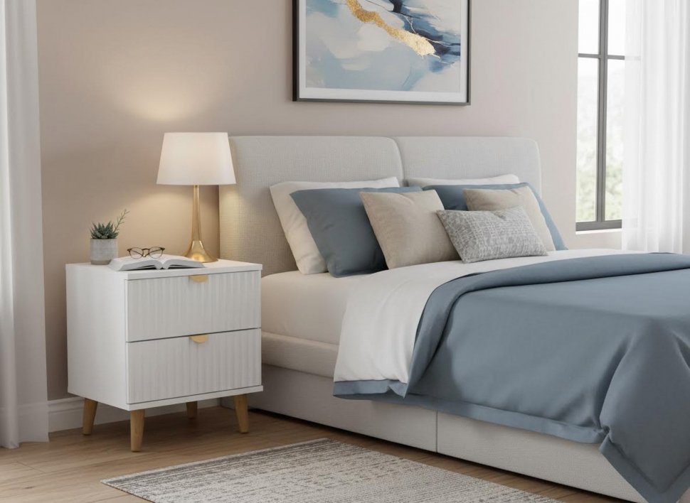 НМ 040.19 тумба прикроватная Дакота Белый / Меренга