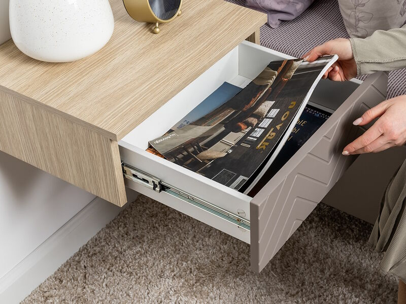 Амьен Тумба прикроватная 16.08 Плэйн/Веллюто Капучино