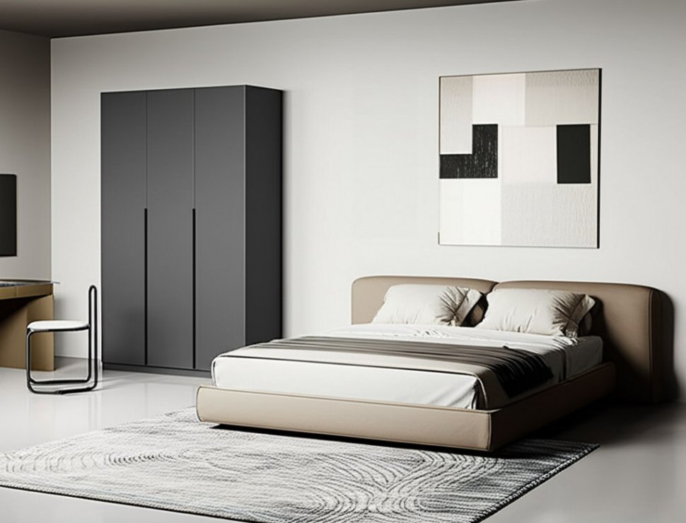 Шкаф распашной с наполнением (7 полок + 2 ящика + штанга) ШК 5 (1200), Графит