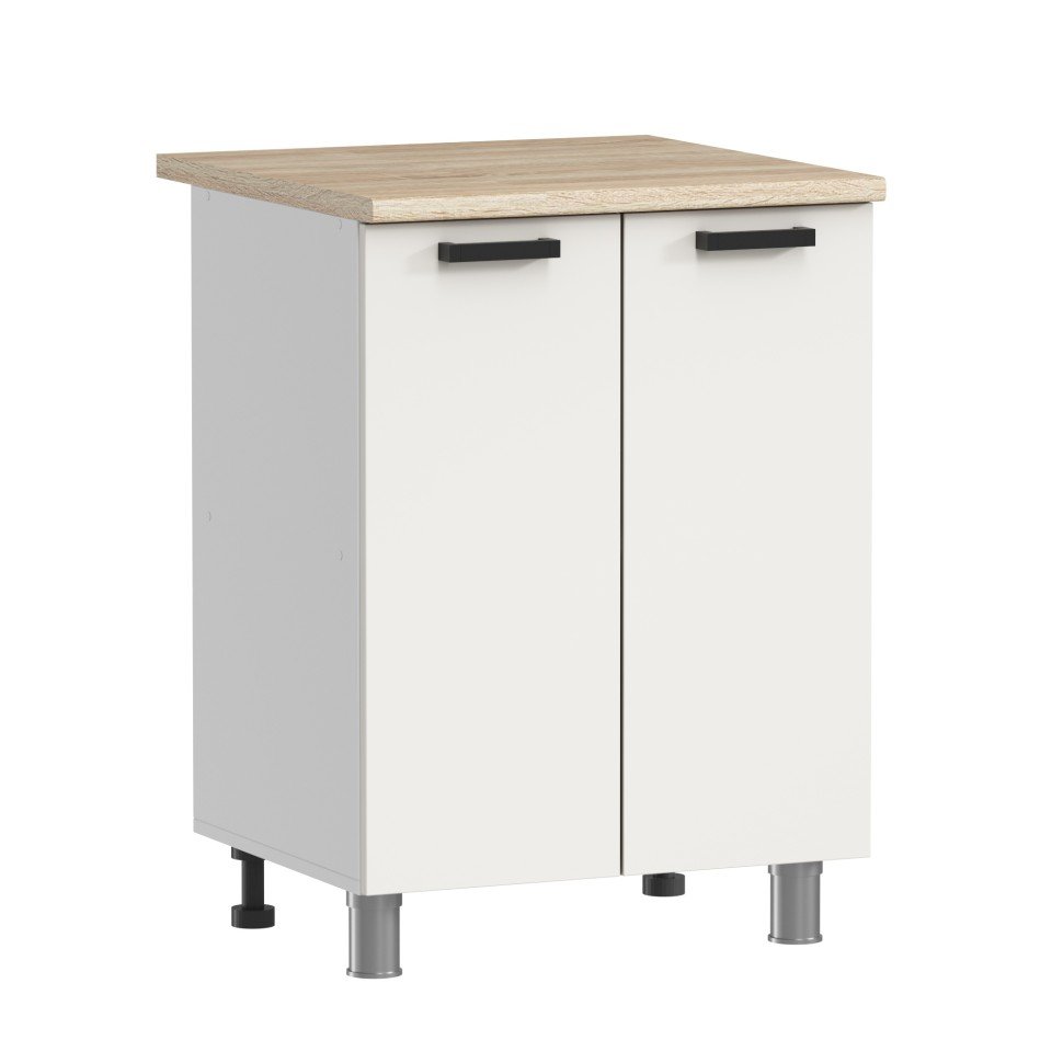 Кухня Аленушка 1,6м Лаванда Молочный/Молочный,скоба черный,черный