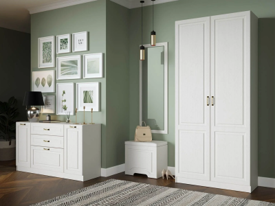 Прихожая Ливерпуль 1 Белый/Ясень ваниль