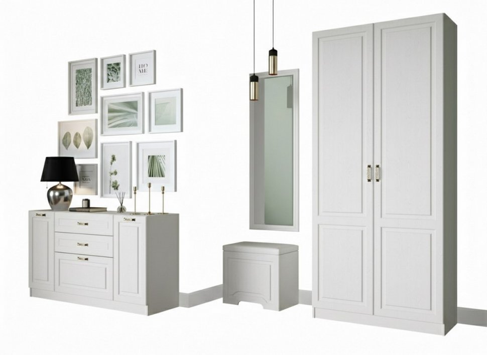 Прихожая Ливерпуль 1 Белый/Ясень ваниль