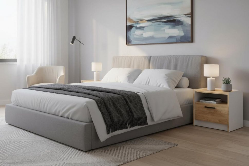 НМ 011.15 Тумба прикроватная Оттавия Белый/Дуб золотой