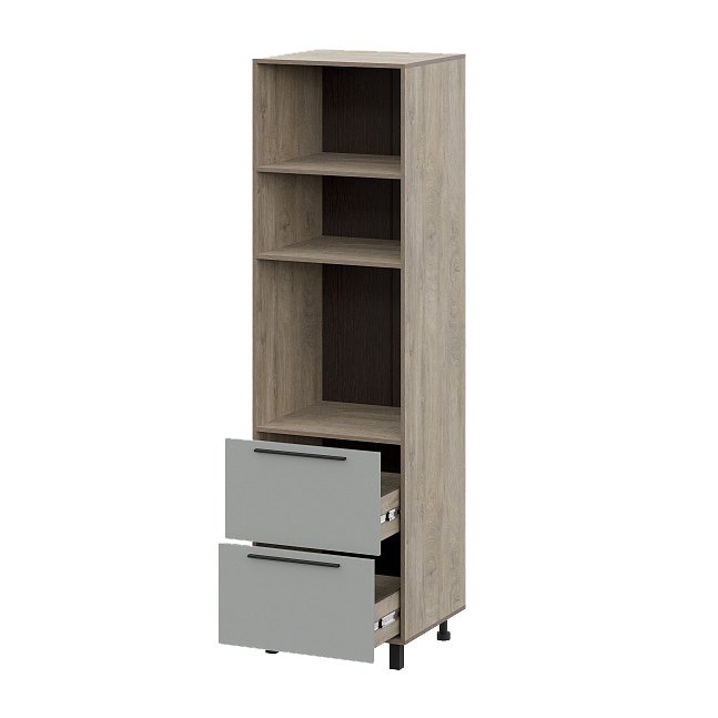 Шкаф-пенал под духовку 60 см Этна 6п2я (Софт Грей)