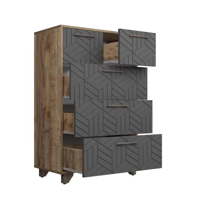 Комод Амстердам Дуб Самдал/Серый графит