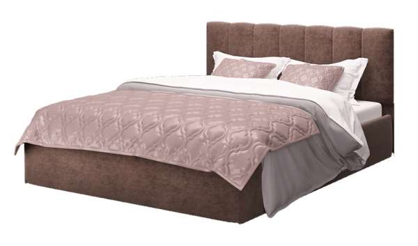 Кровать 160х200 с подъемным механизмом Элен MLK (Коричневый Велюр)