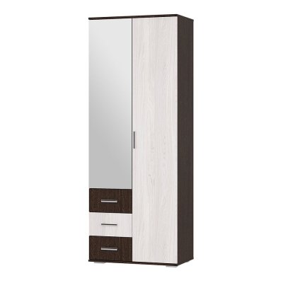 Шкаф двухдверный Белла, венге/ясень белый