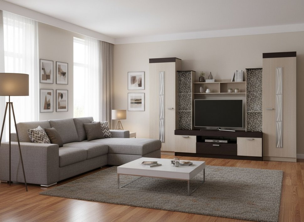 Рио 25 стенка ТВА Бодега Темный / Светлый