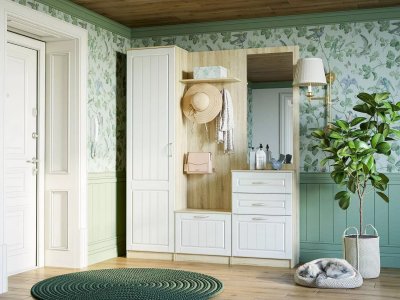 Прихожая Оливия-1 Дуб Сонома/белое дерево