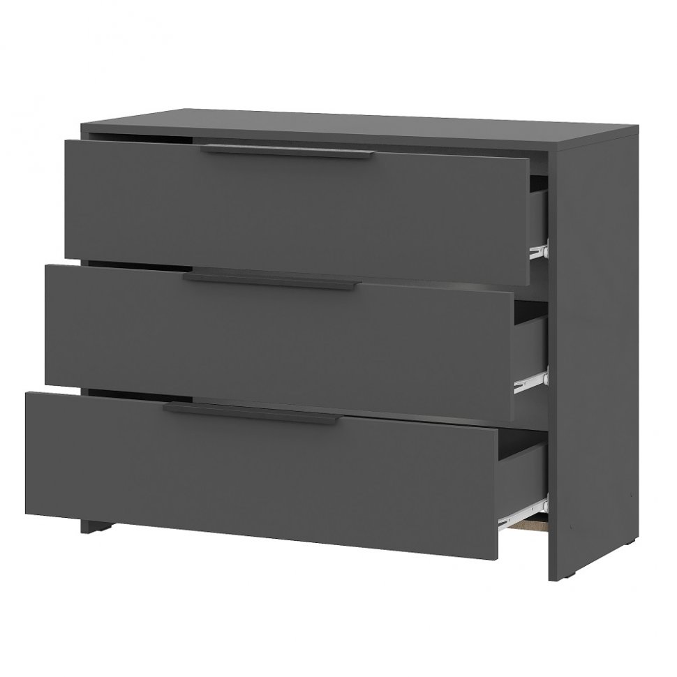 Камелия 1 комод 3 ящика (серия 2) / Графит
