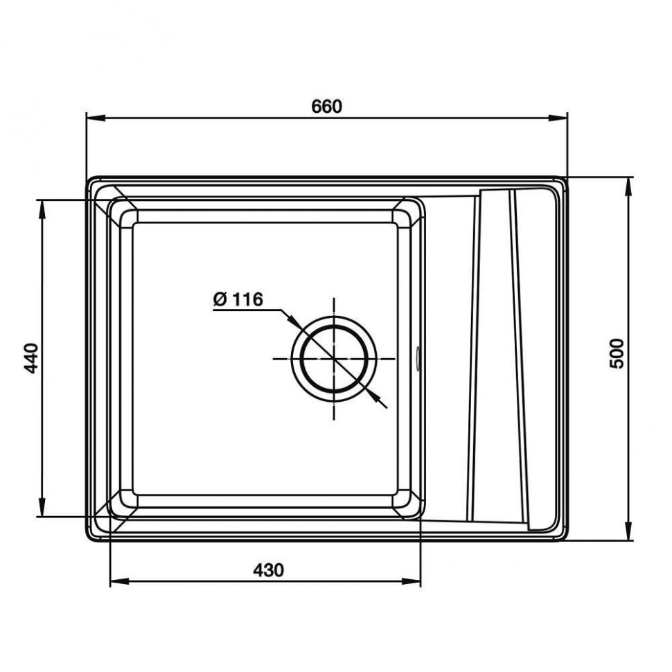 Мойка LEVEL 660L, черный