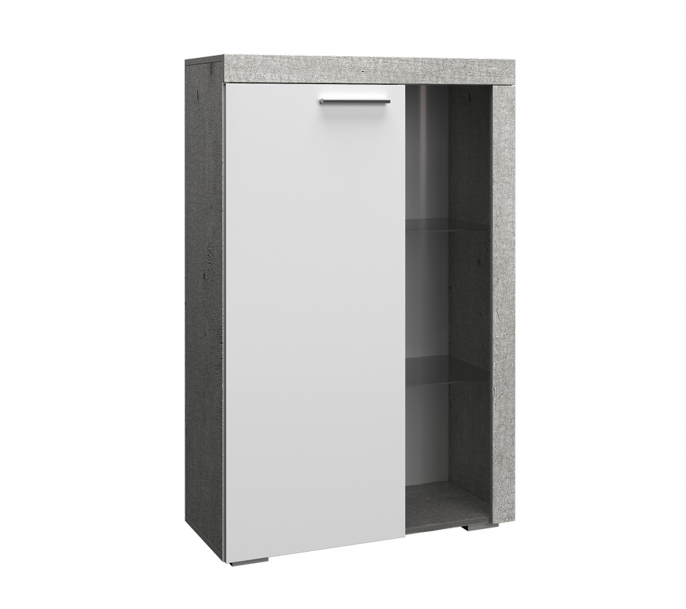 Шкаф-витрина малый BEST Модуль 2.2 (бетон/белый глянец)