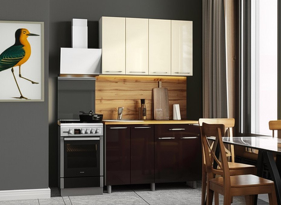 Кухня Танго 1,2 м, Ваниль, Горький шоколад