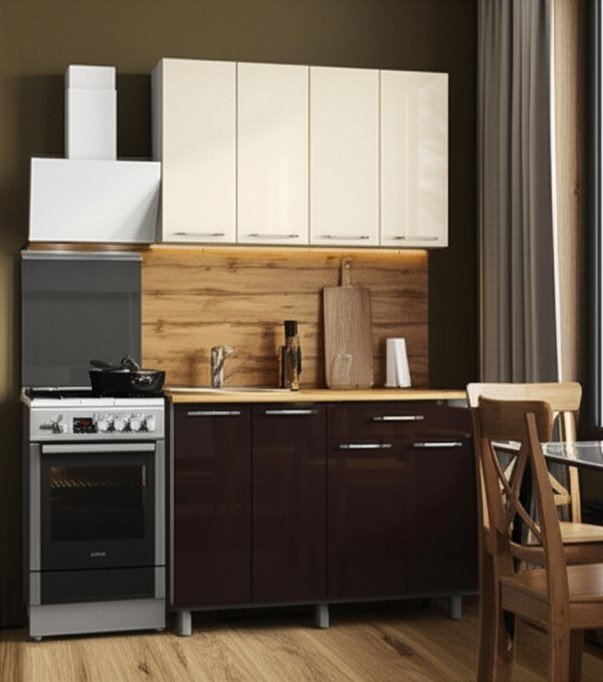 Кухня Танго 1,2 м, Ваниль, Горький шоколад