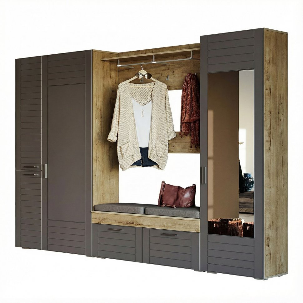 Прихожая Livorno 1 /дуб бунратти / софт графит