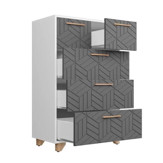 Комод Амстердам Серый графит / Белый