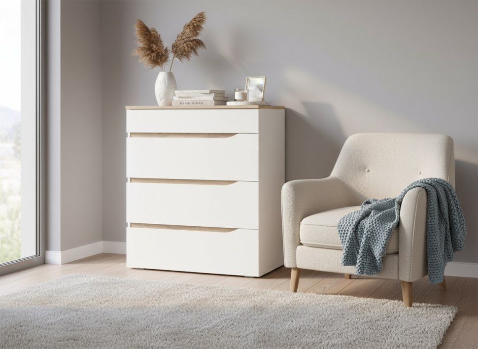 Муссон комод 13.97 Белый/Дуб Эндгрейн