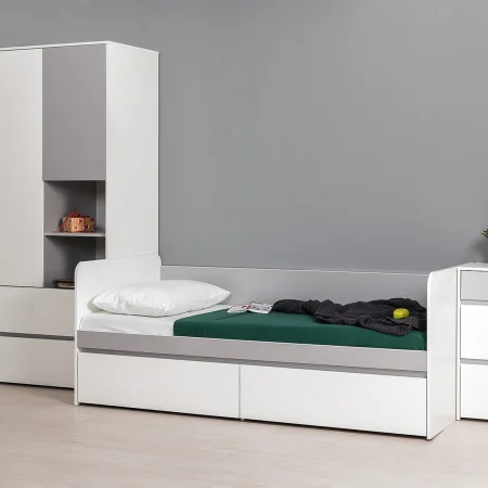 Торонто кровать 11.39 Белый/Серый