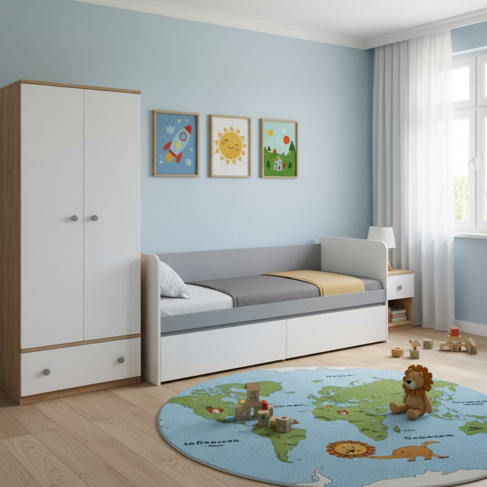 Торонто кровать 11.39 Белый/Серый